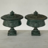 Pair 19th Century French Napoleon III Period Iron Garden Urns