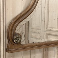 Antique French Louis XVI Stripped Walnut Mantel Mirror