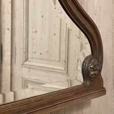 Antique French Louis XVI Stripped Walnut Mantel Mirror