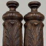 Pair 19th Century French Neoclassical Hand-Carved Walnut Pediments ~ Columns