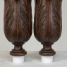Pair 19th Century French Neoclassical Hand-Carved Walnut Pediments ~ Columns