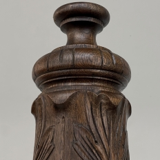 Pair 19th Century French Neoclassical Hand-Carved Walnut Pediments ~ Columns