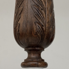 Pair 19th Century French Neoclassical Hand-Carved Walnut Pediments ~ Columns