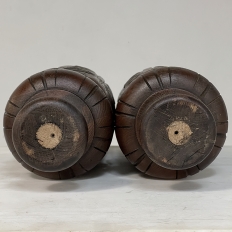 Pair 19th Century French Neoclassical Hand-Carved Walnut Pediments ~ Columns