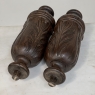Pair 19th Century French Neoclassical Hand-Carved Walnut Pediments ~ Columns