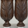 Pair 19th Century French Neoclassical Hand-Carved Walnut Pediments ~ Columns
