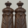 Pair 19th Century French Neoclassical Hand-Carved Walnut Pediments ~ Columns