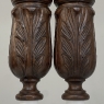 Pair 19th Century French Neoclassical Hand-Carved Walnut Pediments ~ Columns