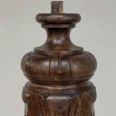 Pair 19th Century French Neoclassical Hand-Carved Walnut Pediments ~ Columns