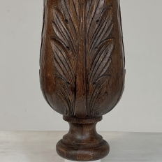 Pair 19th Century French Neoclassical Hand-Carved Walnut Pediments ~ Columns