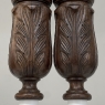 Pair 19th Century French Neoclassical Hand-Carved Walnut Pediments ~ Columns