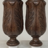 Pair 19th Century French Neoclassical Hand-Carved Walnut Pediments ~ Columns