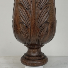 Pair 19th Century French Neoclassical Hand-Carved Walnut Pediments ~ Columns