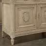 Antique French Louis XVI Stripped Oak Washstand with Carrara Marble