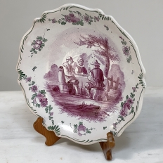 18th Century French Faience Hand-Painted Plate