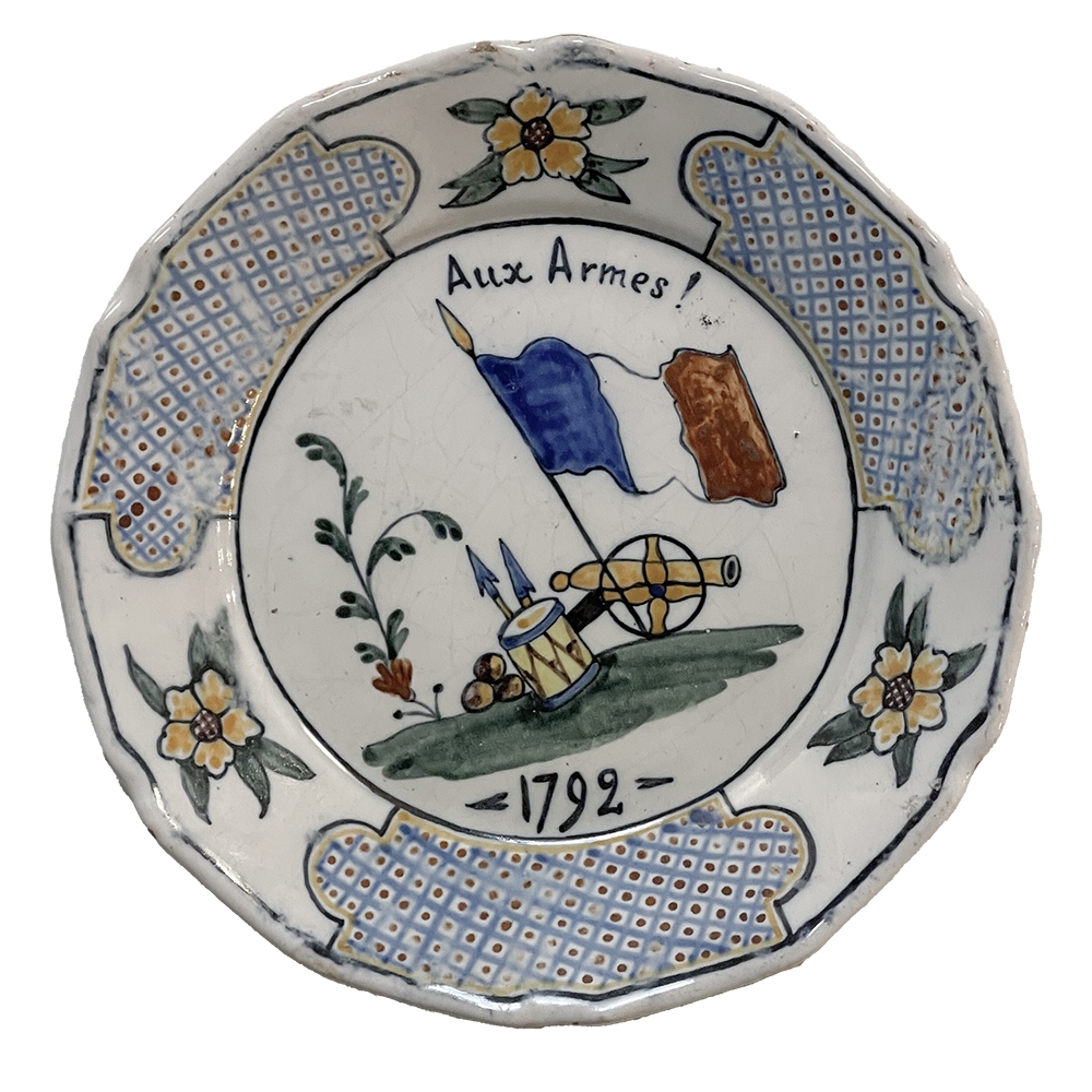18th Century French Faience Hand-Painted Plate