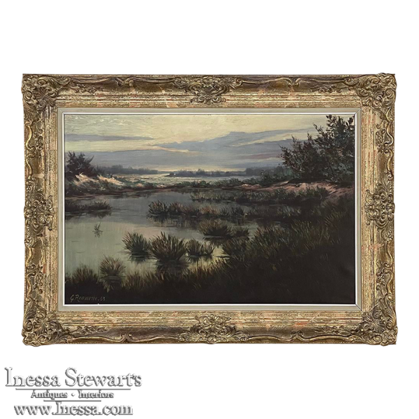 Antique Framed Oil Painting on Canvas by G. Remmerie