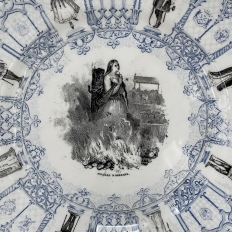 Set of 8 19th Century Boch Transferware Plates of Historical French Figures