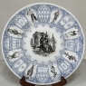 Set of 8 19th Century Boch Transferware Plates of Historical French Figures