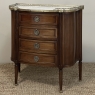Antique French Louis XVI Mahogany Petite Commode with Carrara Marble Top