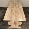 Antique Rustic Trestle Table in Stripped Oak