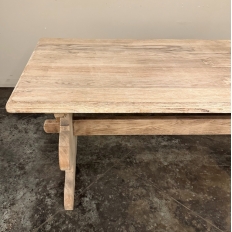 Antique Rustic Trestle Table in Stripped Oak