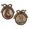 Pair of 18th Century Italian Carved Wood and Painted Religious Cameos