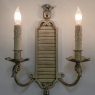 Pair Antique Bronze Neoclassical Electrified Wall Sconces