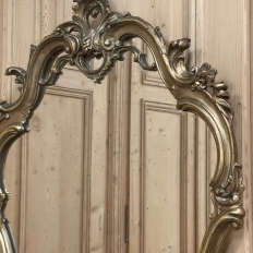 Antique Italian Baroque Patinaed Giltwood Mirror