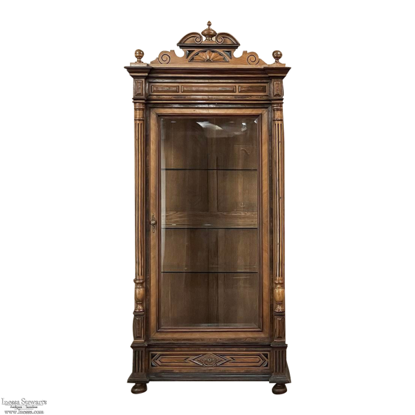 19th Century French Walnut Henri II Bookcase ~ Display Armoire