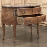 Antique French Louis XV Bombe Marble Top Parquet Commode