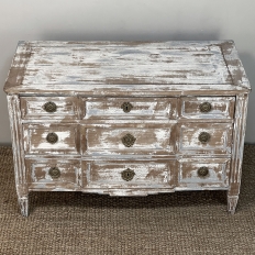 18th Century Country French Neoclassical Whitewashed Commode