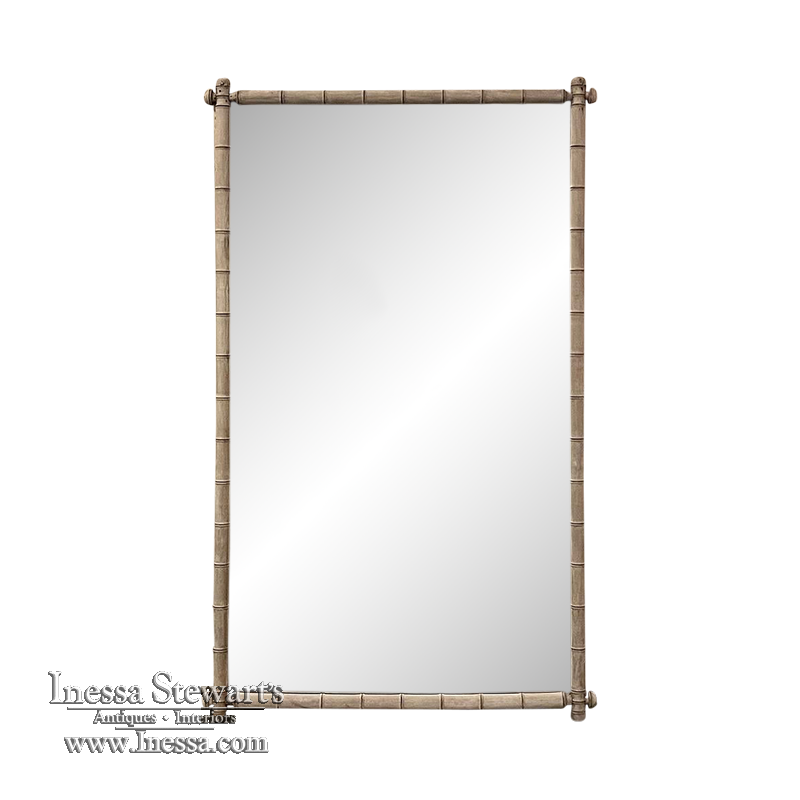 19th Century French Stripped Faux Bamboo Mirror