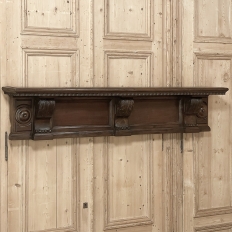 Antique Italian Neoclassical Hand-Carved Walnut Wall Shelf ~ Mantel