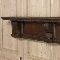 Antique Italian Neoclassical Hand-Carved Walnut Wall Shelf ~ Mantel