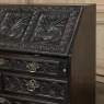 18th Century English Country Secretary in Hand-Carved Oak