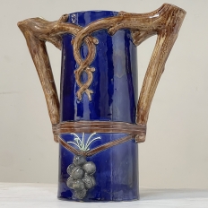 19th Century French Napoleon III Period Barbotine Vase