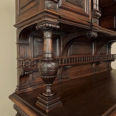 19th Century French Henri II Neoclassical Walnut China Cabinet ~ Cupboard