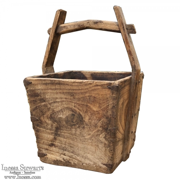 Antique Wooden Water Bucket