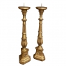Pair 19th Century Giltwood Candlestick Table Lamps