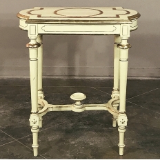 19th Century French Louis XVI Painted & Gilded End Table