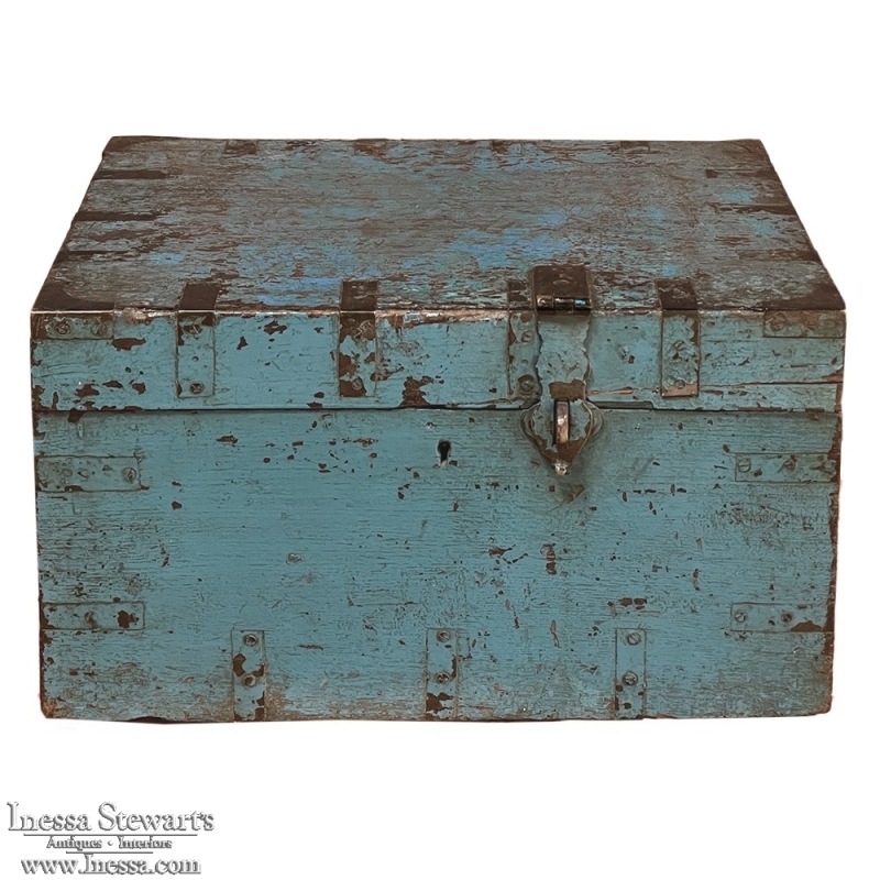 19th Century Swedish Painted Compartmentalized Box with Hasp