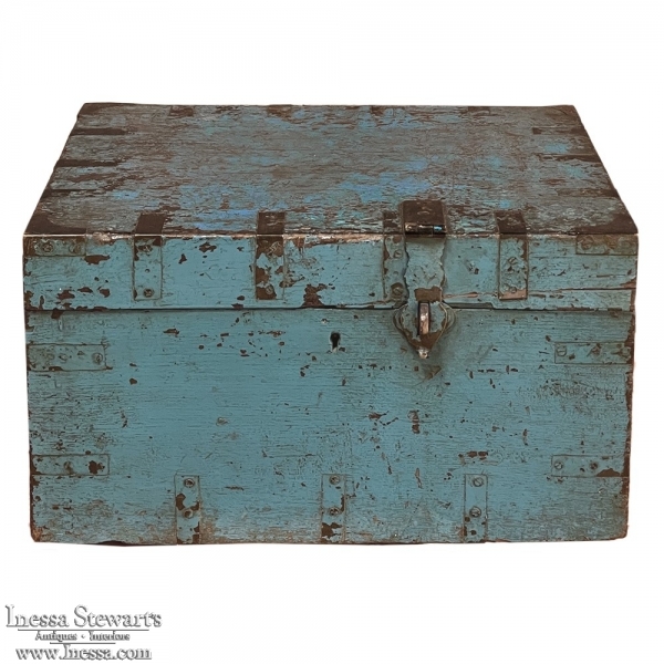 19th Century Swedish Painted Compartmentalized Box with Hasp