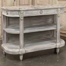 19th Century French Louis XVI Marble Top Whitewashed Dessert Buffet