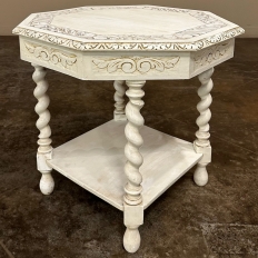 Antique Octagonal Painted End Table