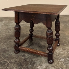 Antique Rustic Oak End Table