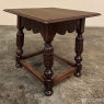 Antique Rustic Oak End Table