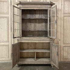 19th Century French Louis XIII Bookcase in Stripped Oak