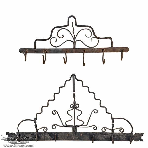 Pair 19th Century Spanish Wrought Iron Spoon Racks from Malaga