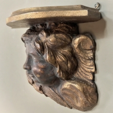 19th Century Wall Sconce Carved with Cherub